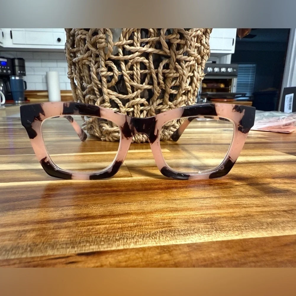 Stylish Pink and Black Women's blue light filter Glasses